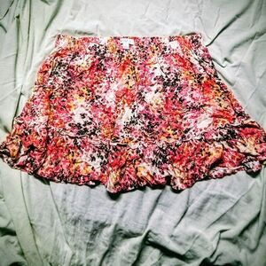Candie's Pink and Orange Floral Mini Skirt